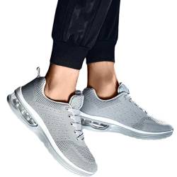 Minetom Damen Mesh Laufschuhe Turnschuhe Sportschuhe Sneaker Running Tennis Schuhe Straßenlaufschuhe Dämpfung Leichtgewichts Atmungsaktiv Walkingschuhe Outdoor Fitness Jogging C Grau 38 EU von Minetom