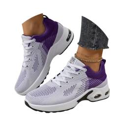 Minetom Damen Mesh Laufschuhe Turnschuhe Sportschuhe Sneaker Running Tennis Schuhe Straßenlaufschuhe Leichtgewichts Atmungsaktiv Walkingschuhe Outdoor Fitness Jogging A Violett 37 EU von Minetom