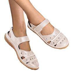 Minetom Damen Slipper Flache Atmungsaktive Cutouts Römersandalen Modische Geschlossene Slippers Frauen Low Top Halbschuhe Slip On Bootsschuhe Schlupfschuhe Lässige Damenschuhe C Aprikose 35 EU von Minetom