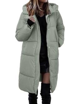 Minetom Damen Winterjacke Mit Kapuze Parka Jacke Winter Warm Steppjacke Wintermantel Daunenjacke Outdoor Puffer Jacket Gepolstert Kapuzenjacke B Grün XS von Minetom