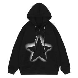 Minetom Kapuzenpullover Für Damen Herbst Winter Hoodie Gedruckt Sweatshirt Mit Taschen Lange Ärmel Gedruckt Hiphop Hoodies Pullover Mit Kapuze A4 Schwarz L von Minetom