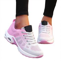 Minetom Sneaker Damen Mesh Laufschuhe Turnschuhe Sportschuhe Sneaker Running Tennis Schuhe Straßenlaufschuhe Dämpfung Leichtgewichts Atmungsaktiv Walkingschuhe Outdoor Fitness Jogging B2 Rosa 41 EU von Minetom