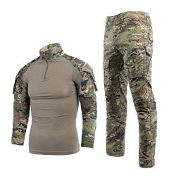 Airsoft Shirts Multicam Pants Survival Tactical Gear f?r Herren Camo BDU Uniform Ripstop Tactical Suit Polizei Riot Gear, Cp Ge, L von Minghe