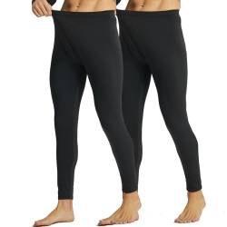 YUSHOW Lot de 2 bas de Sous-vêtements thermiques Caleçons Longs Pour Hommes Couche de Base chaude thermique Pantalon Ultra Doux Leggings Pantalon von Minghe