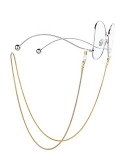 Mini Tree Brillenketten für Lesebrillen Perlen Brillenband Damen Lesebrille Brille Kette Sonnebrillen Band Cords Hals Cord Strap (Titan Gold)… von Mini Tree