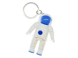 Miniblings Astronaut mit Lampe Schlüsselanhänger Weltall Kosmonaut All Blau Weiß - Handmade Modeschmuck I I Anhänger Schlüsselring Schlüsselband Keyring von Miniblings