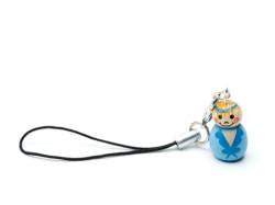 Miniblings Baby kleiner Junge Glückspüppchen Handyanhänger Geburt Holz blau - Handmade Modeschmuck - Anhänger Handyschmuck Schlüsselanhänger von Miniblings