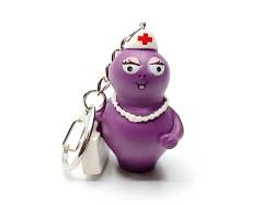 Miniblings Barbabella Schlüsselanhänger Barbapapa Figur lila eitel Krankenschwester Ärztin - Handmade Modeschmuck I I Anhänger Schlüsselring Schlüsselband Keyring von Miniblings