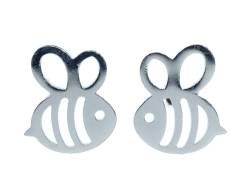 Miniblings Bienen Ohrstecker Stecker Frühling Biene Umwelt Bienchen Wiese Insekt Blumen silber - Origineller Modeschmuck I Ohrringe Stecker Ohrschmuck von Miniblings