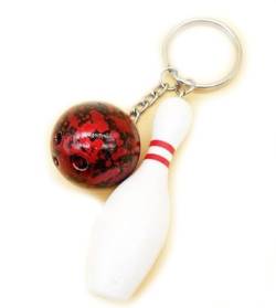 Miniblings Bowling Schlüsselanhänger Pin Kegel Bowlingkugel Ball Kugel Kegeln - Origineller Modeschmuck I Anhänger Schlüsselring Schlüsselband Keyring von Miniblings