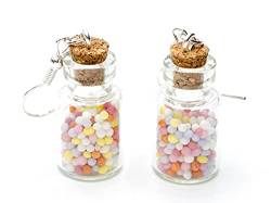 Miniblings Bunte Perlen Vorratsglas Ohrringe Zuckerperlen Bonbonglas Bonboniere - Handmade Modeschmuck I Ohrhänger Ohrschmuck versilbert von Miniblings