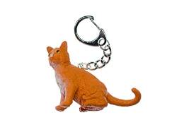 Miniblings Chausie Katze Schlüsselanhänger Abessiner - Handmade Modeschmuck I I Anhänger Schlüsselring Schlüsselband Keyring von Miniblings