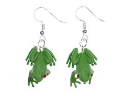 Miniblings Frosch Frösche Ohrringe Hänger Laubfrosch Froschkönig König Gummi - Handmade Modeschmuck I Ohrhänger Ohrschmuck versilbert von Miniblings