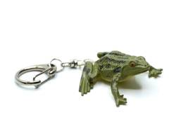 Miniblings Frosch Schlüsselanhänger Kröte Frösche olivgrün-schwarz - Handmade Modeschmuck I Anhänger Schlüsselring Schlüsselband Keyring von Miniblings