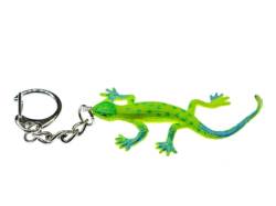 Miniblings Gekko Schlüsselanhänger Salamander Gecko Echse Eidechse grün blau - Handmade Modeschmuck I I Anhänger Schlüsselring Schlüsselband Keyring von Miniblings