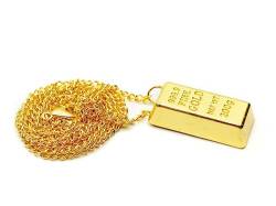 Miniblings Goldbarren Halskette - Handmade Modeschmuck I Kette 60cm Gold Barren Glückbringer Glück Geschenk Bankerin Börse - Gliederkette vergoldet von Miniblings