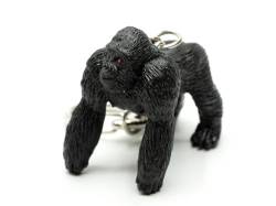 Miniblings Gorilla Schlüsselanhänger Affe Zoo Menschenaffe schwarz - Handmade Modeschmuck I Anhänger Schlüsselring Schlüsselband Keyring von Miniblings