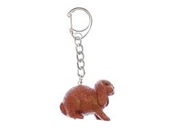 Miniblings Kaninchen Schlüsselanhänger Osterhase Widder Hase braun - Handmade Modeschmuck I I Anhänger Schlüsselring Schlüsselband Keyring von Miniblings