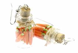 Miniblings Karotten im Glas Vorratsglas Ohrringe Konserve Fläschchen Glas Küche - Handmade Modeschmuck I Ohrhänger Ohrschmuck versilbert von Miniblings