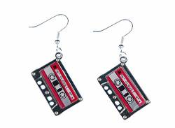 Miniblings Kassetten Tape Ohrringe - Handmade Modeschmuck I Mixtape 80s Retro rosa - Ohrhänger Ohrschmuck versilbert von Miniblings