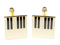 Miniblings Klaviertastatur Manschettenknöpfe Miniblings + Box Piano Pianist Musiker Klavier - Herrenschmuck Manschettenknopf Cufflinks Hemdknöpfe I Holzbox inklusive von Miniblings