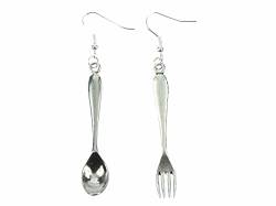 Miniblings Löffel Gabel Besteck Ohrringe - Handmade Modeschmuck I Essen Kochen silber - Ohrhänger Ohrschmuck versilbert von Miniblings