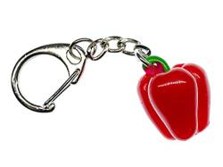 Miniblings Paprika Schlüsselanhänger Gemüse Kochen Essen Rot - Handmade Modeschmuck I I Anhänger Schlüsselring Schlüsselband Keyring von Miniblings