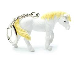 Miniblings Pferde Schlüsselanhänger Pferd Prinzessin Prinz Schimmel Märchen weiß - Handmade Modeschmuck I I Anhänger Schlüsselring Schlüsselband Keyring von Miniblings