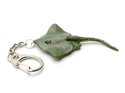Miniblings Rochen Schlüsselanhänger Tauchen Skuba Fisch Manta grün - Handmade Modeschmuck I Anhänger Schlüsselring Schlüsselband Keyring von Miniblings