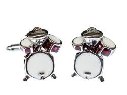 Miniblings Schlagzeug Manschettenknöpfe Miniblings Musik Drums Instrument Knöpfe + Box - Herrenschmuck Manschettenknopf Cufflinks Hemdknöpfe I Holzbox inklusive von Miniblings