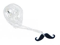 Miniblings Schnurrbart Kette Halskette 45cm Bart Mustage Mann Acrylglas gelasert - Handmade Modeschmuck - Gliederkette versilbert von Miniblings