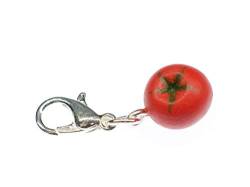 Miniblings Tomate Charm Charms Tomaten Gemüse Obst Frucht - Handmade Modeschmuck I Kettenanhänger versilbert - Bettelanhänger Bettelarmband - Anhänger für Armband von Miniblings