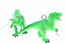 Miniblings Tyrannosaurus Rex Ohrringe Dinos Dinosaurier T-Rex Dino Gummi grün - Handmade Modeschmuck I Ohrhänger Ohrschmuck versilbert von Miniblings