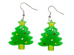 Miniblings Weihnachtsbaum Ohrringe Tannenbaum Hänger Christbaum Weihnachten bunt - Handmade Modeschmuck I Ohrhänger Ohrschmuck versilbert von Miniblings