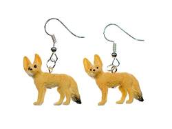 Miniblings Wüstenfuchs Ohrringe Fuchs Fuchsohrringe Fennek Gummi Tiere Wüste - Handmade Modeschmuck I Ohrhänger Ohrschmuck versilbert von Miniblings