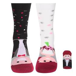 Minicloss Lustige Socken Braut Bräutigam Socken hochzeit socken unisex,Süße Lustige Bunte Socken mit Hochzeitsmotiv lustiges Geschenk für Bräutigam, Braut, Brautjungfern und Brautparty von Minicloss