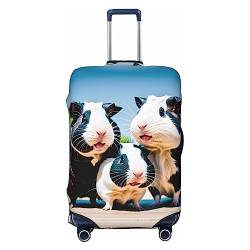 Cute Cavy Reisegepäckabdeckung, robuster Koffer-Schutz, passend für 45,7 - 81,3 cm große Gepäckstücke, Größe M, Schwarz, Medium von Miniks
