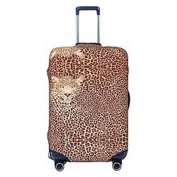 Miniks Funny Leopard Skins Reisegepäckabdeckung, robuster Koffer-Schutz, passend für 45,7 - 81,3 cm große Gepäckstücke, Schwarz, Large von Miniks