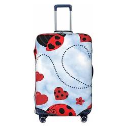 Miniks Ladybug and Cloud Reisegepäckabdeckung, robuster Koffer-Schutz, passend für 45,7 - 81,3 cm große Gepäckstücke, klein, Schwarz, Small von Miniks