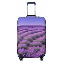 Miniks Reisegepäckabdeckung, strapazierfähig, passend für 45,7 - 81,3 cm große Gepäckstücke, Lavendelblüten, Schwarz, Large von Miniks