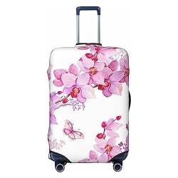 Miniks Reisegepäckhülle, Motiv: rosa Blumen und Schmetterlinge, strapazierfähig, passend für 45,7 - 81,3 cm große Gepäckstücke, Größe XL, Schwarz, X-Large von Miniks