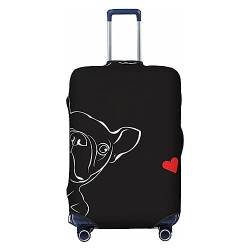 Miniks Reisegepäckhülle für französische Hunde, strapazierfähig, passend für 45,7 - 81,3 cm große Gepäckstücke, Größe S, Schwarz, Small von Miniks