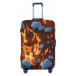 Miniks Reisegepäckhülle mit Feuer und Eis-Muster, strapazierfähig, passend für 45,7 - 81,3 cm große Gepäckstücke, klein, Schwarz, Small von Miniks
