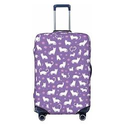 Miniks Reisegepäckhülle mit Katzenmuster, strapazierfähig, passend für 45,7 - 81,3 cm große Gepäckstücke, Schwarz, Large von Miniks