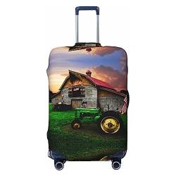 Miniks Reisegepäckhülle mit altem Traktor, für Fotos, Bauernhof, strapazierfähig, passend für 45,7 - 81,3 cm große Gepäckstücke, Schwarz, Large von Miniks