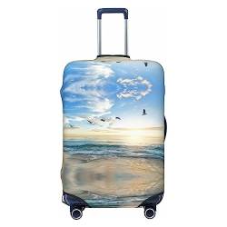 Ocean Sunset Reisegepäckabdeckung, robuster Kofferschutz, passend für 45,7 - 81,3 cm große Gepäckstücke, Größe M, Schwarz, Medium von Miniks