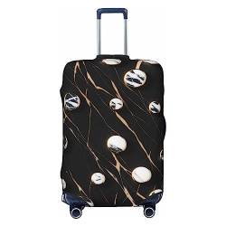 Reisegepäckabdeckung, Marmor, strapazierfähig, passend für 45,7 - 81,3 cm große Gepäckstücke, Schwarz / Gold / Weiß, Schwarz, Small von Miniks