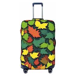 Reisegepäckabdeckung, Motiv: bunte Blätter, strapazierfähig, passend für 45,7 - 81,3 cm große Gepäckstücke, Größe M, Schwarz, Medium von Miniks