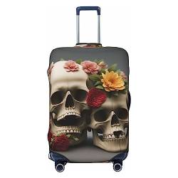 Reisegepäckhülle mit Blumenmotiv, strapazierfähig, passend für 45,7 - 81,3 cm große Gepäckstücke, Größe M, Schwarz, Medium von Miniks