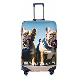 Reisegepäckhülle mit französischer Bulldogge, strapazierfähig, passend für 45,7 - 81,3 cm große Gepäckstücke, Größe M, Schwarz, Medium von Miniks